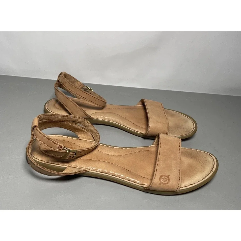 Born Alice Women's Leather Ankle Wrap Sandals Size 8
